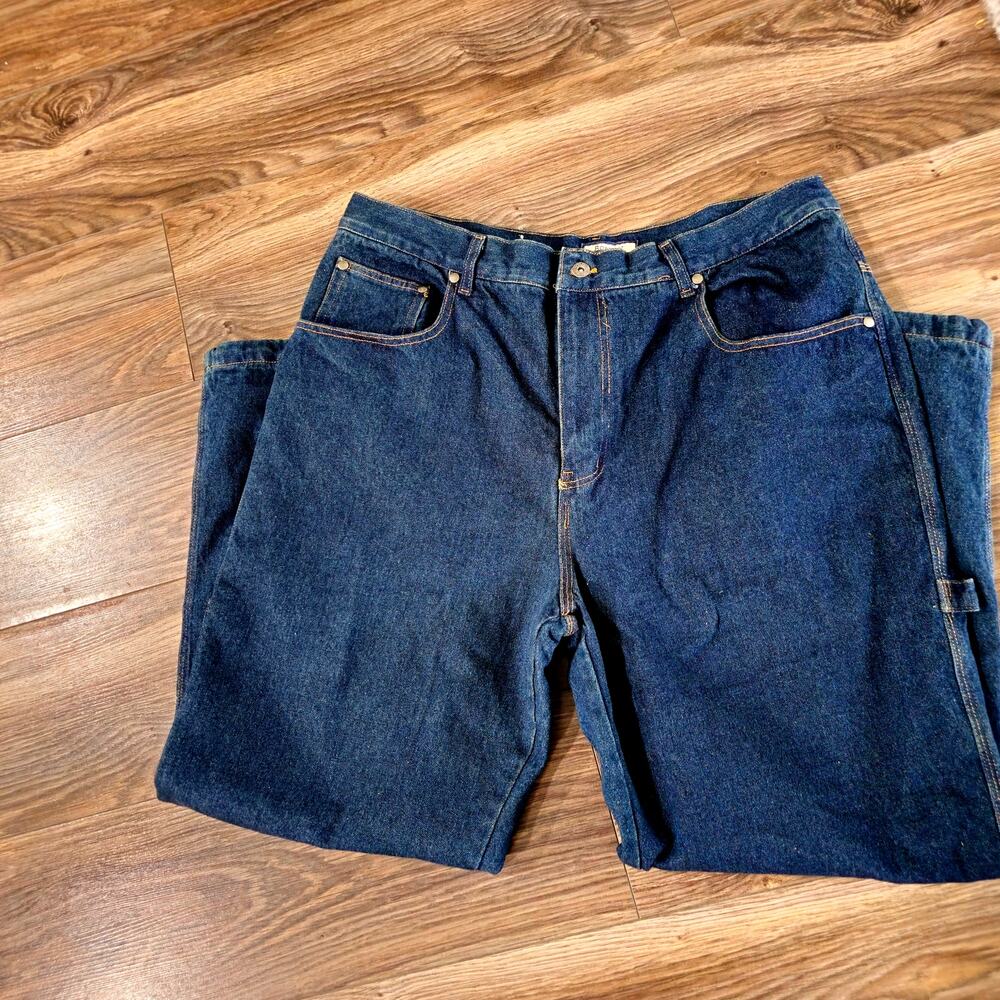 Boston Trader Carpenter Flannel Lined Blue Jeans Tag 40x30  Insulated
